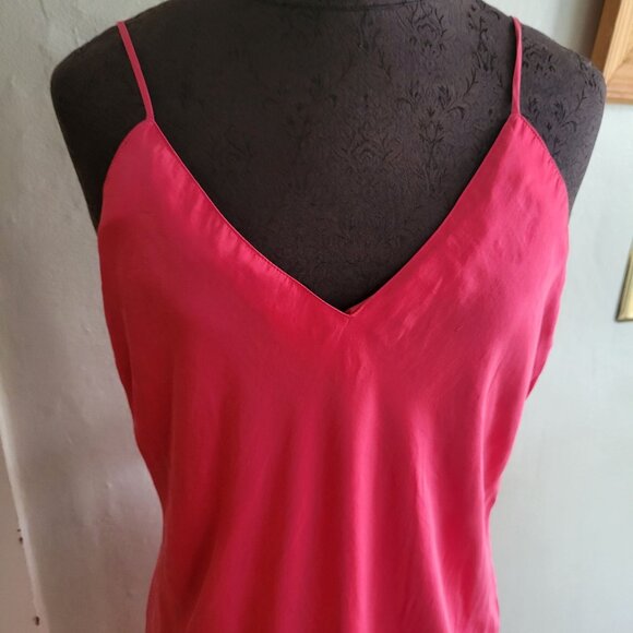 Valerie Stevens Pure Silk PinkChemise Spaghetti Straps Deep V-Back L - Picture 5 of 5